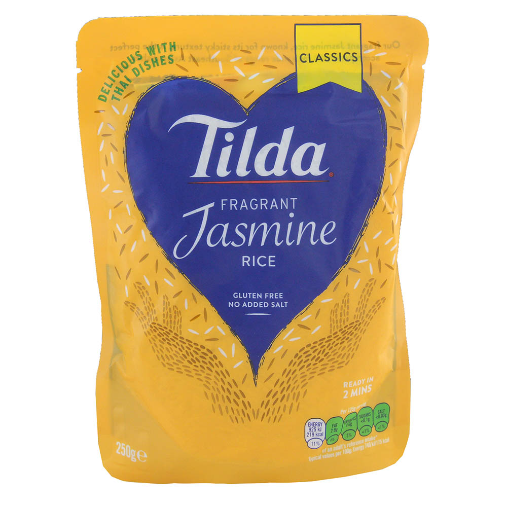 Tilda Steamed Fragrant Jasmine Rice 250g – Available at Alosra Online Supermarket