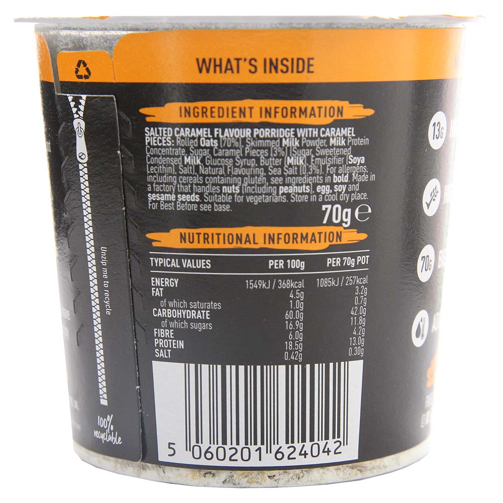 Fuel Salted Caramel Porridge Pots 70g - Bahrain Alosraonline store