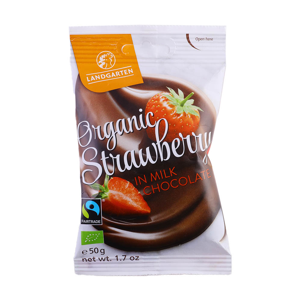 Landgarten Strawberry In Milk Chocolate 50g - Available at Alosra Online Supermarket