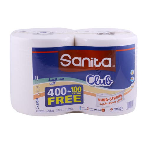Sanita Club Maxi Roll Twin Pack 400+100 Free [Special Offer] 