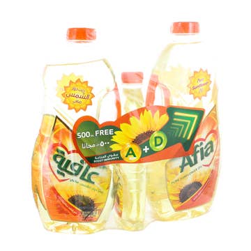 Afia Sunflower Oil 2x1.5L + 500ml Free 
