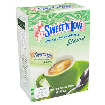 Sweet N Low Stevia Sweetener 100 Sachets 80g - Available at Alosra Online Supermarket