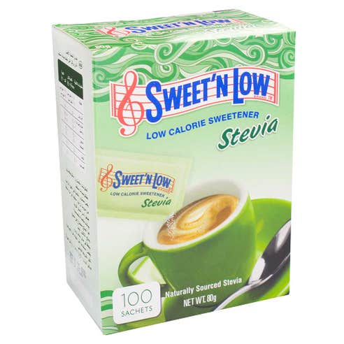 Sweet N Low Stevia Sweetener 100 Sachets 80g - Available at Alosra Online Supermarket