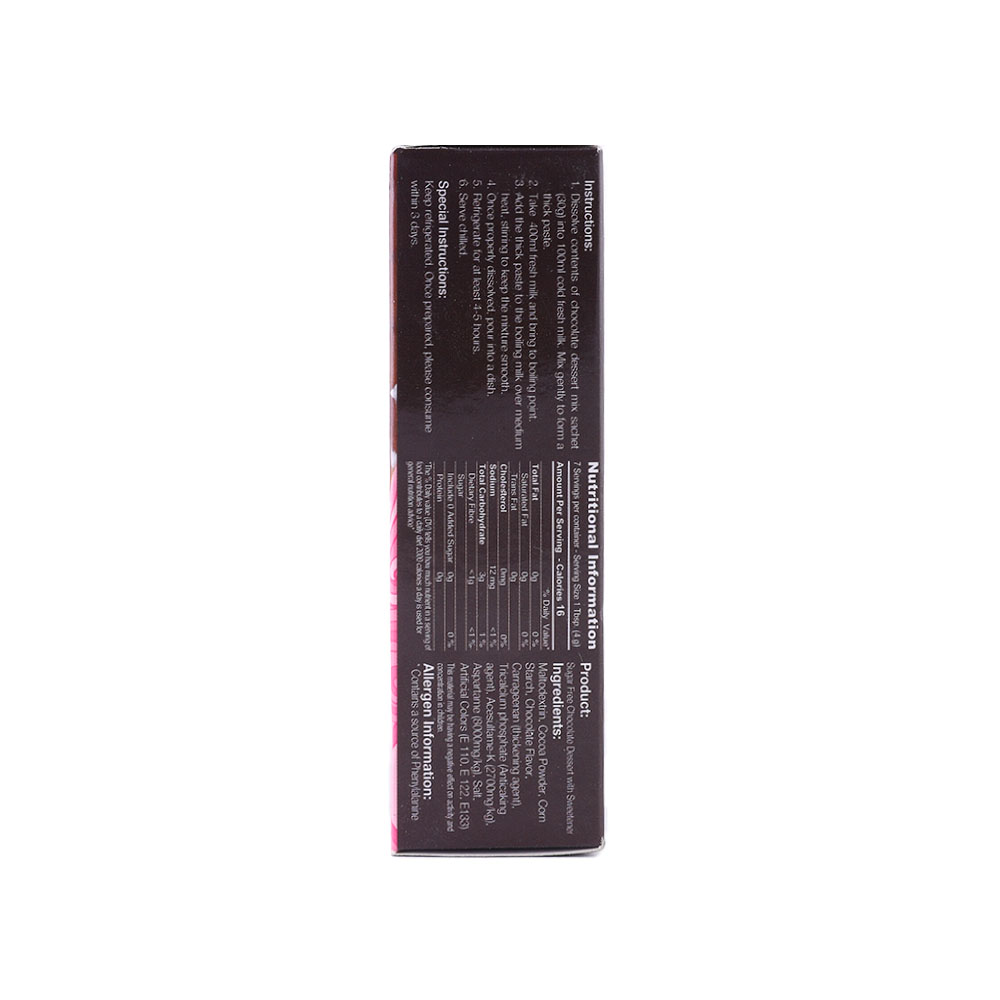 Sweet N Low Sugar Free Chocolate Dessert 30g right side image