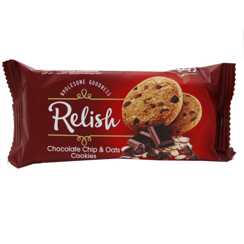 Nabil Relish Chocolate Chip & Oats Cookies 40g - Available at Alosra Online Supermarket