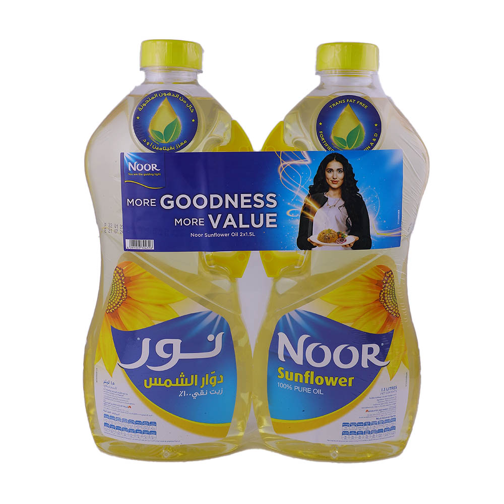 Noor 100% Pure Sunflower Oil 2x1.5L 