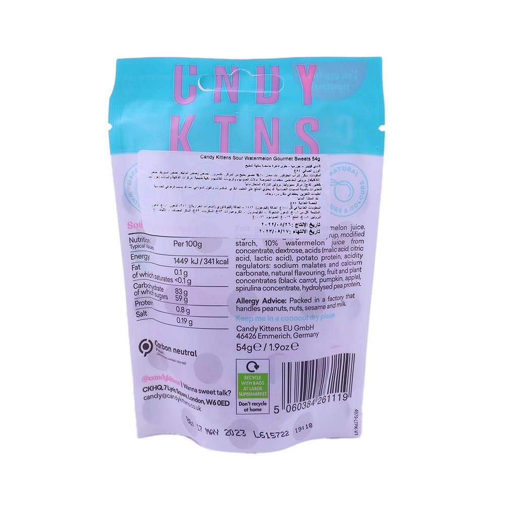 Candy Kitten Sour Watermelon 54g back image