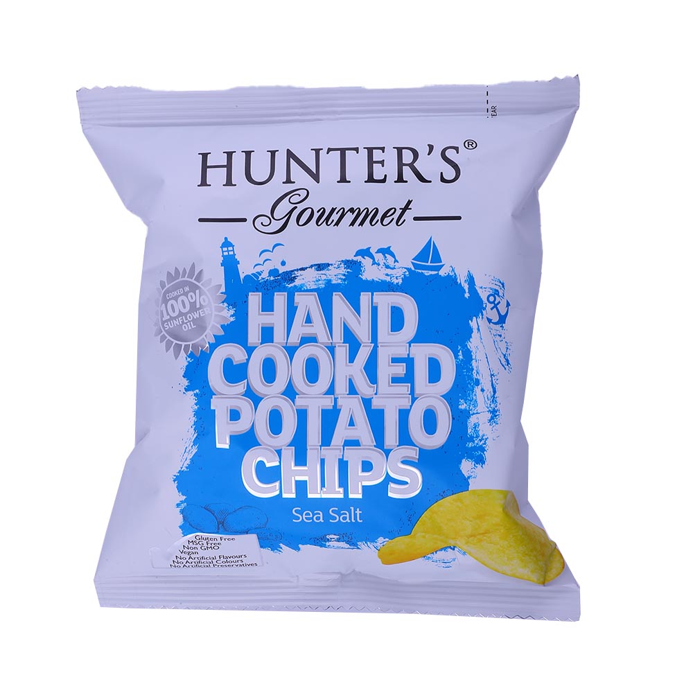 Hunter Gourmet Hand Cooked Sea Salt Potato Chips 40g - Available at Alosra Online Supermarket