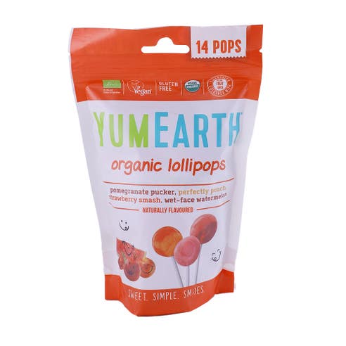Yum Earth Organic Fruit Lollipops 14's 85g 
