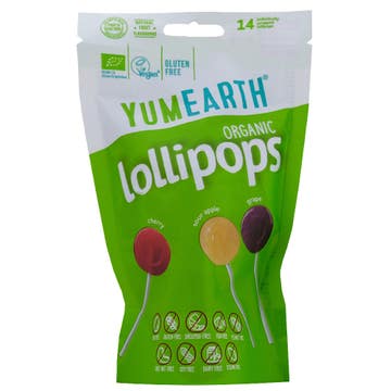 Yum Earth Organic Fruit Sour Lollipops 14's 85g 