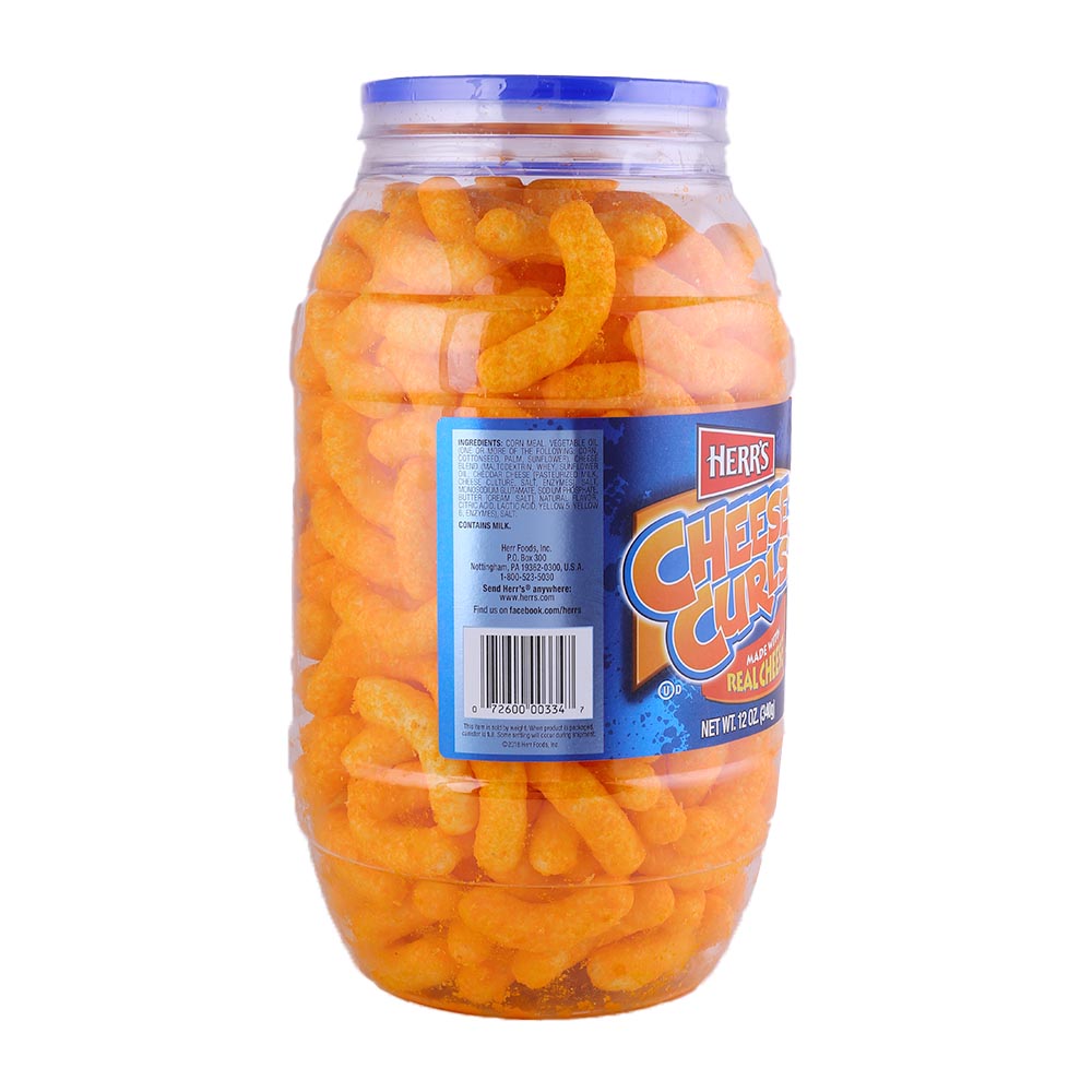 Herr's Cheese Curls Snack 12Oz back image