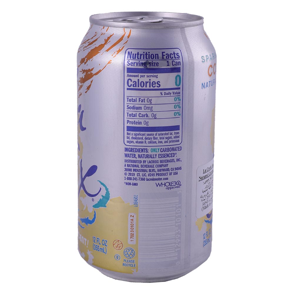La Croix Sparkling Water Coconut 12Oz back image