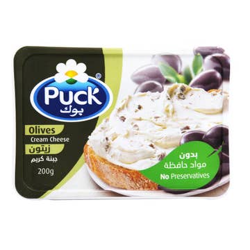 Puck Natural Cream Cheese With Olives 200g - Available at Alosra Online Supermarket