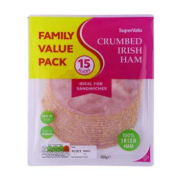 SuperValu Pork Family Pack Crumbed Irish Ham 320g [Contains Pork] 