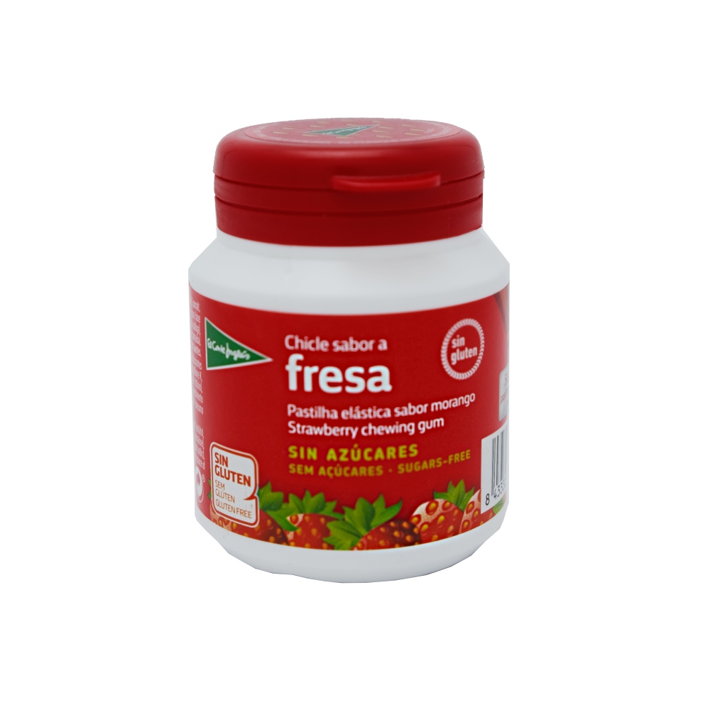 El Corte Ingles Strawberry Sugar Free Chewing Gum 70g - Available at Alosra Online Supermarket