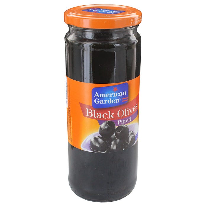 American Garden Pitted Black Olives 450g
