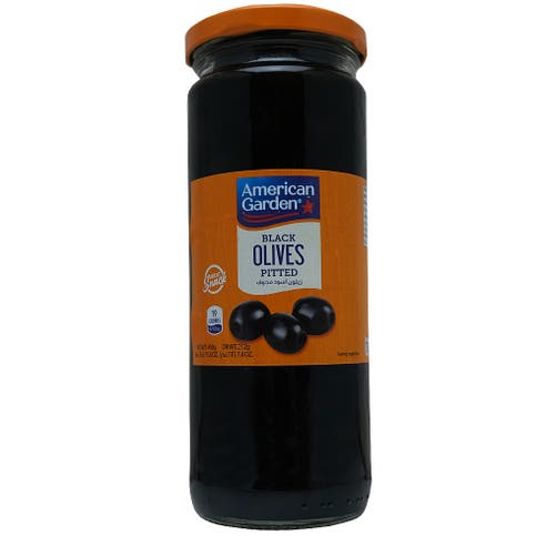 American Garden Pitted Black Olives 450g 