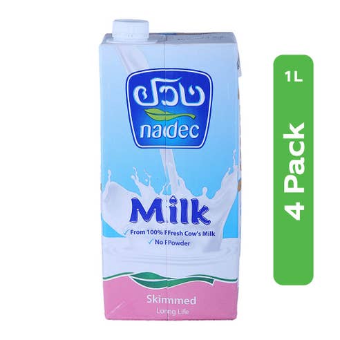 Nadec UHT Long Life Skimmed Milk 4x1L 