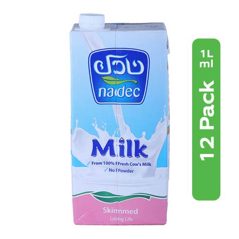 Nadec UHT Long Life Skimmed Milk 12x1L – Available at Alosra Online Supermarket