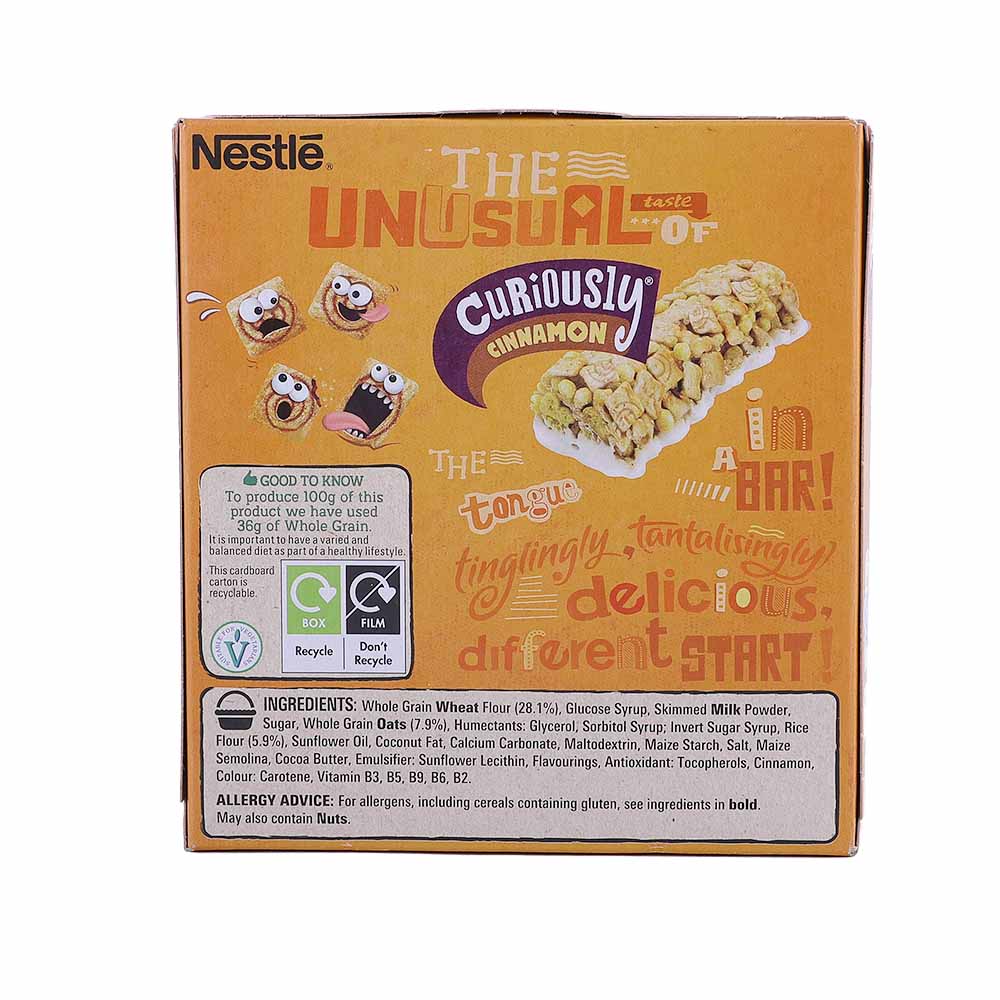 Nestle Curiously Cinnamon Cereal Bars 150g back image