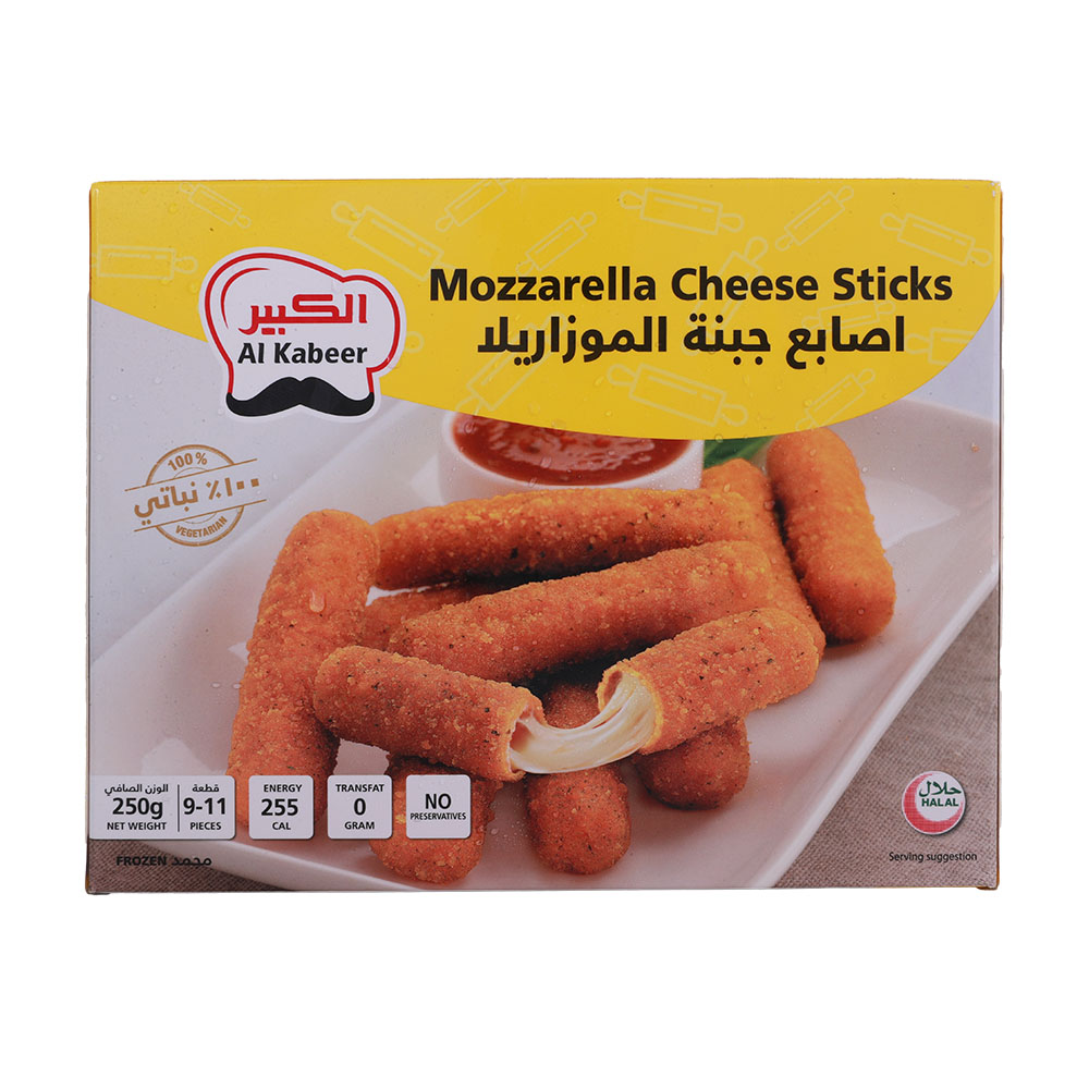 Al Kabeer Mozzarella Cheese Sticks 250g back image