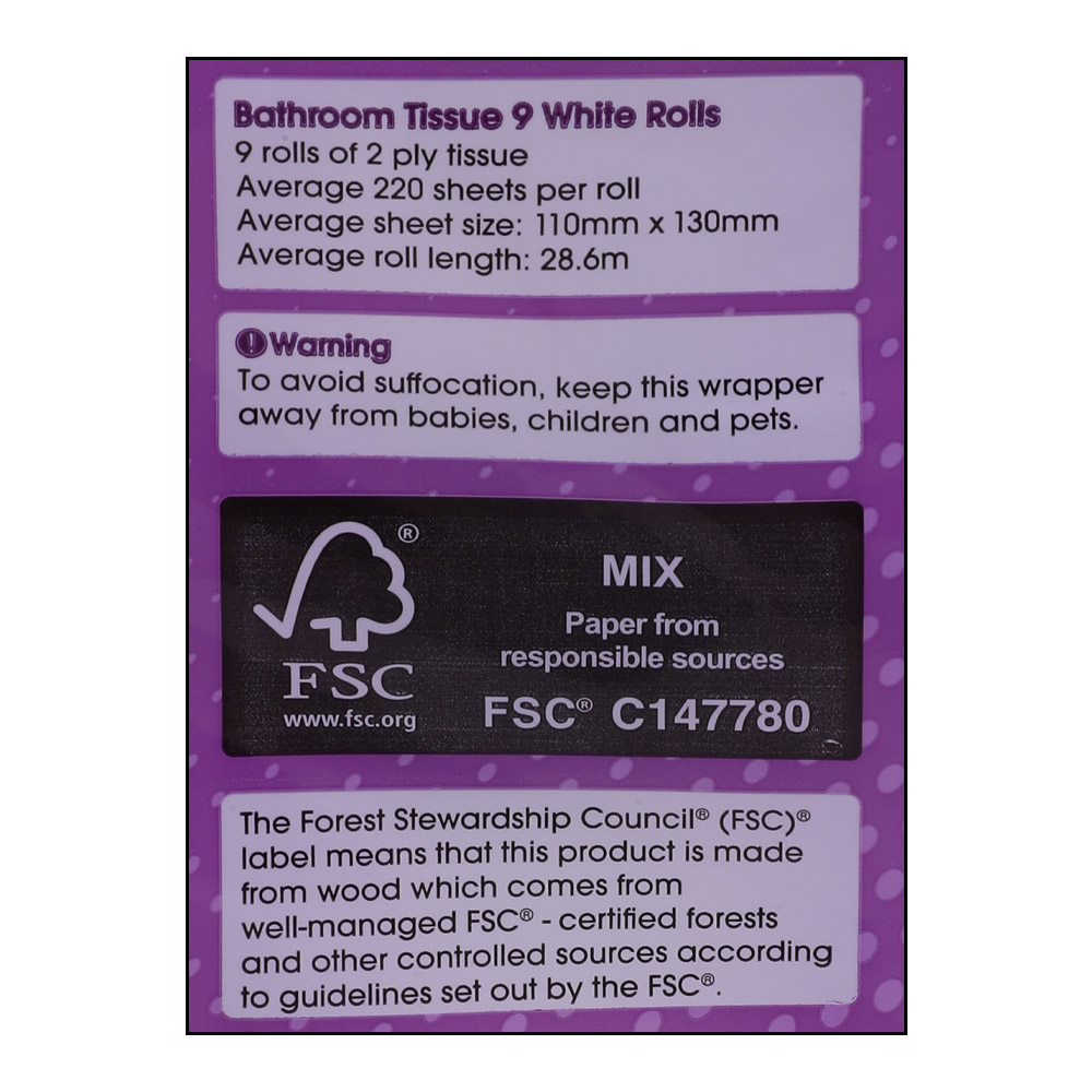 SuperValu Soft Bathroom Tissue 2-Ply 9 Rolls right side image