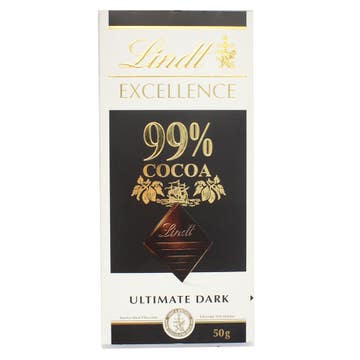 Lindt Excellence 99% Cocoa Ultimate Dark Chocolate 50g 