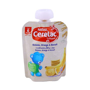 Nestle Cerelac Banana, Orange & Biscuit Baby Food 90g 