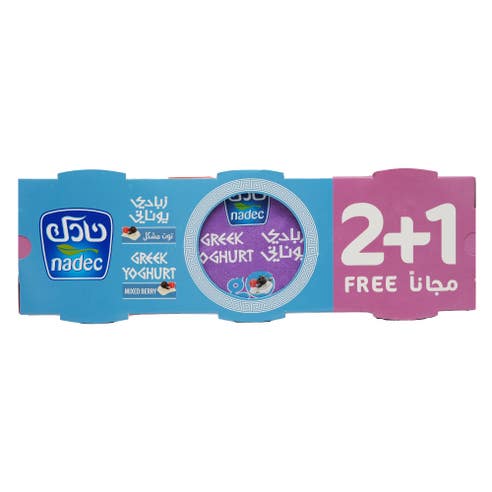 Nadec Mixed Berry Greek Yoghurt 3x160g [2+1 Free] [Special Offer] 