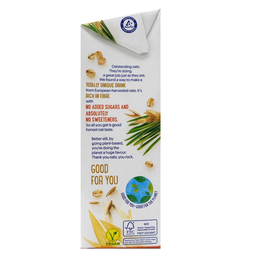 Alpro Unsweetened Oat Drink 1L right side image