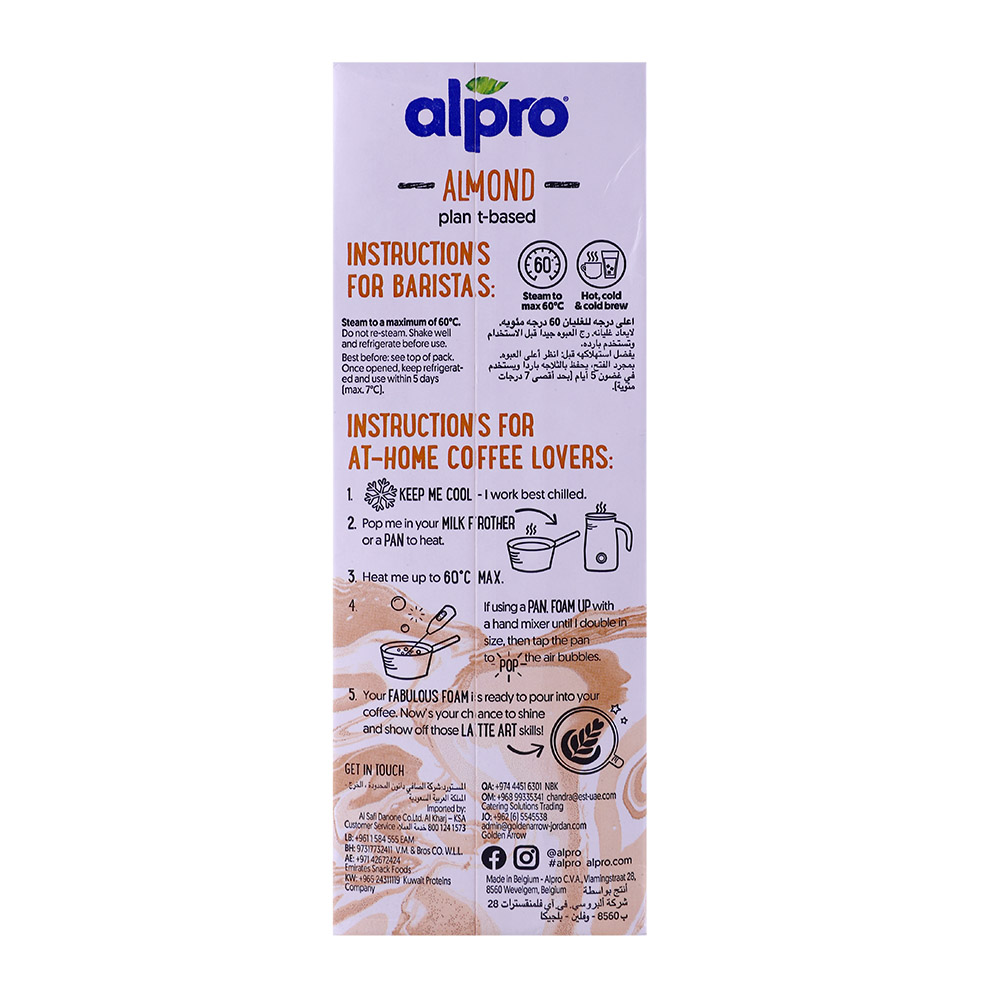 Alpro Barista Almond Drink 1L back image