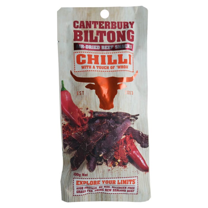 Canterbury Biltong Beef Snacks Chilli 100g