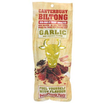 Canterbury Biltong Garlic & Cracked Pepper Beef Snacks 100g 