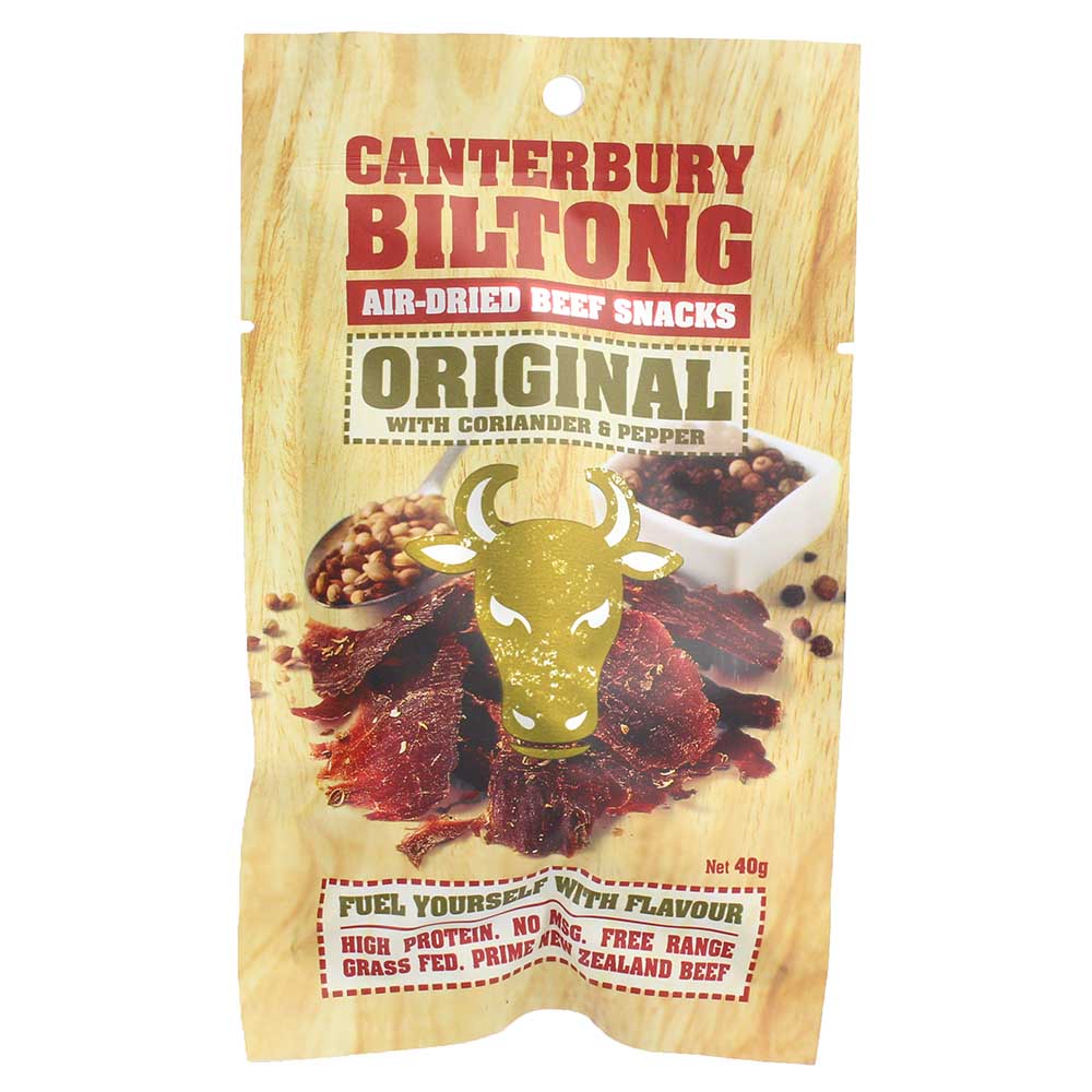 Canterbury Biltong Original Coriander & Pepper Beef Snacks 40g 
