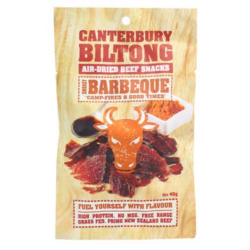 Canterbury Biltong Smokey Barbeque Beef Snacks 40g 