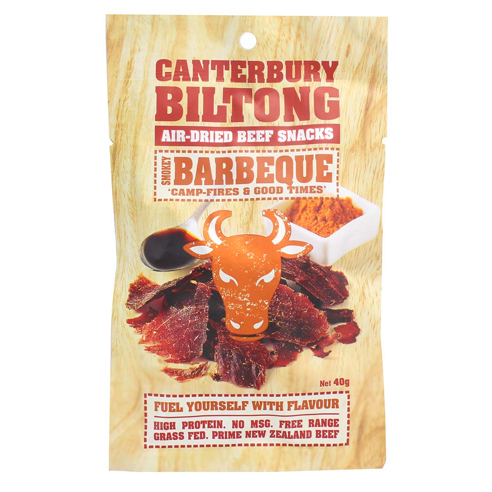 Canterbury Biltong Smokey Barbeque Beef Snacks 40g 