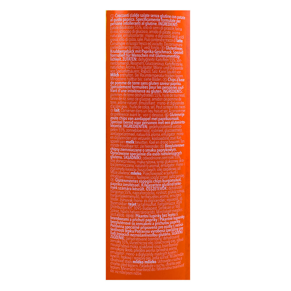 Schar Gluten-Free Paprika Curvies 170g right side image