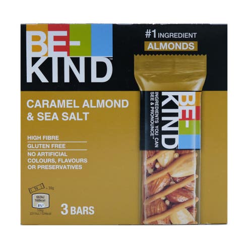 Be-Kind Caramel Almond and Sea Salt Bars 3x30g 