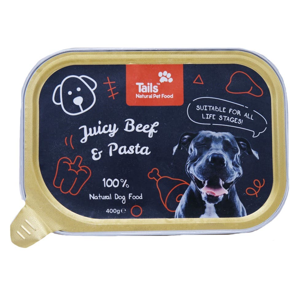 Alosraonline | Tails Dog Food Juicy Beef & Pasta 400g