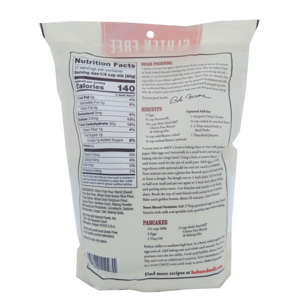 Bob's Red Mill Gluten Free Biscuit & Baking Mix 680g back image