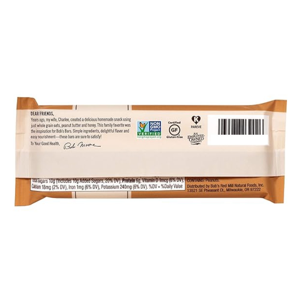 Bob's Red Mill Peanut Butter Chocolate & Oats Bar 50g back image