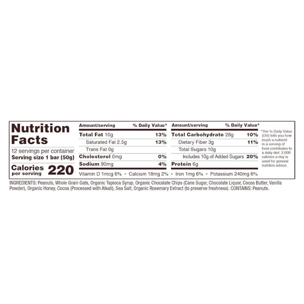 Bob's Red Mill Peanut Butter Chocolate & Oats Bar 50g right side image