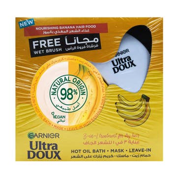 Garnier Ultra Doux Nourishing Banana Hair Food 390ml + Wet Brush 
