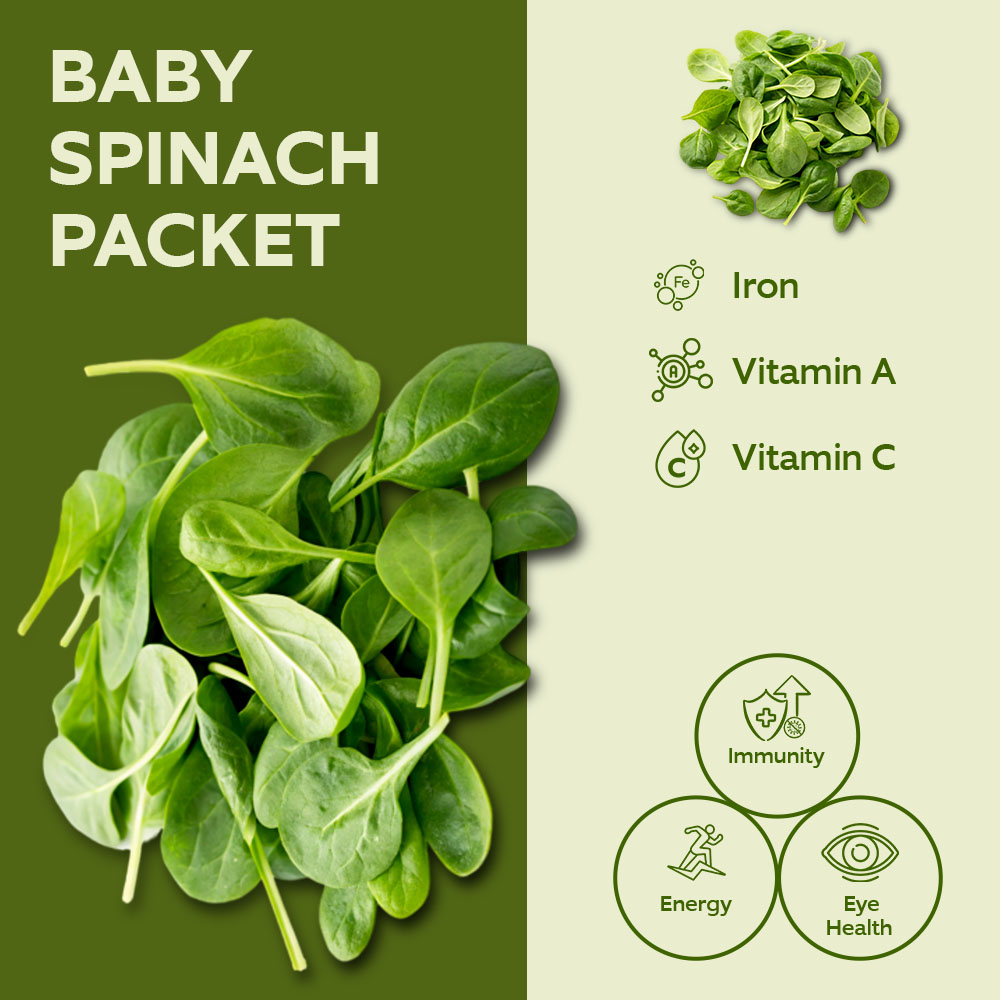 Dar Aqua Baby Spinach Packet 100g lifestyle image