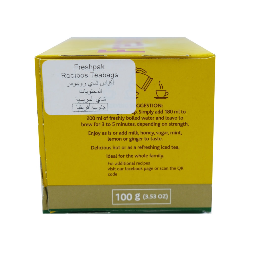 Freshpak Pure Rooibos Tea Bags [40 Bags] right side image
