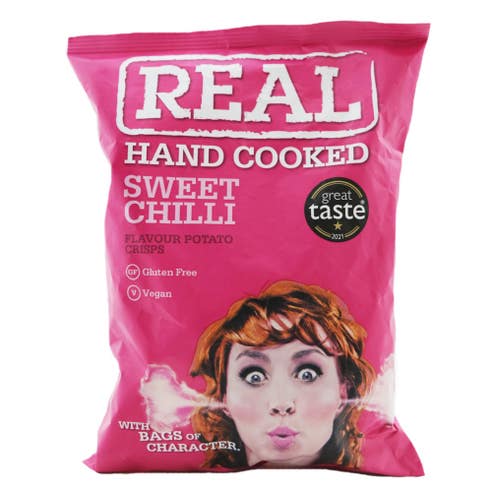 Real Crisps Handcooked Sweet Chilli Chips 150g 
