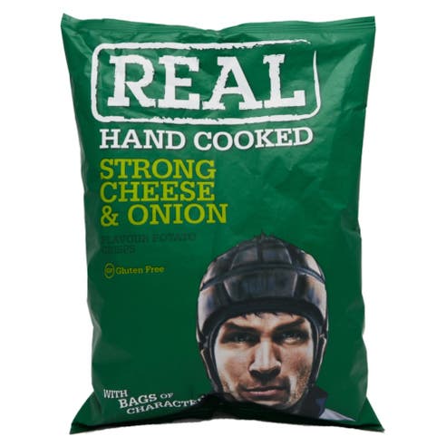 Real Crisps Handcooked Cheese & Onion Chips 150g 
