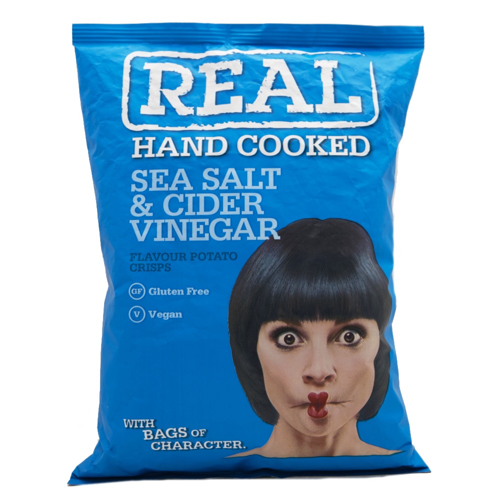 Real Crisps Handcooked Salt & Vinegar Chips 150g