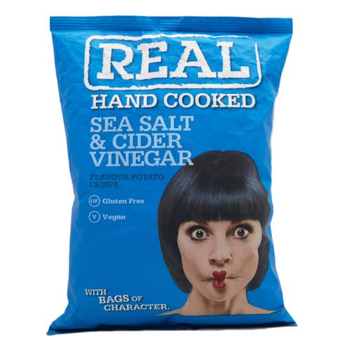 Real Crisps Handcooked Salt & Vinegar Chips 150g 
