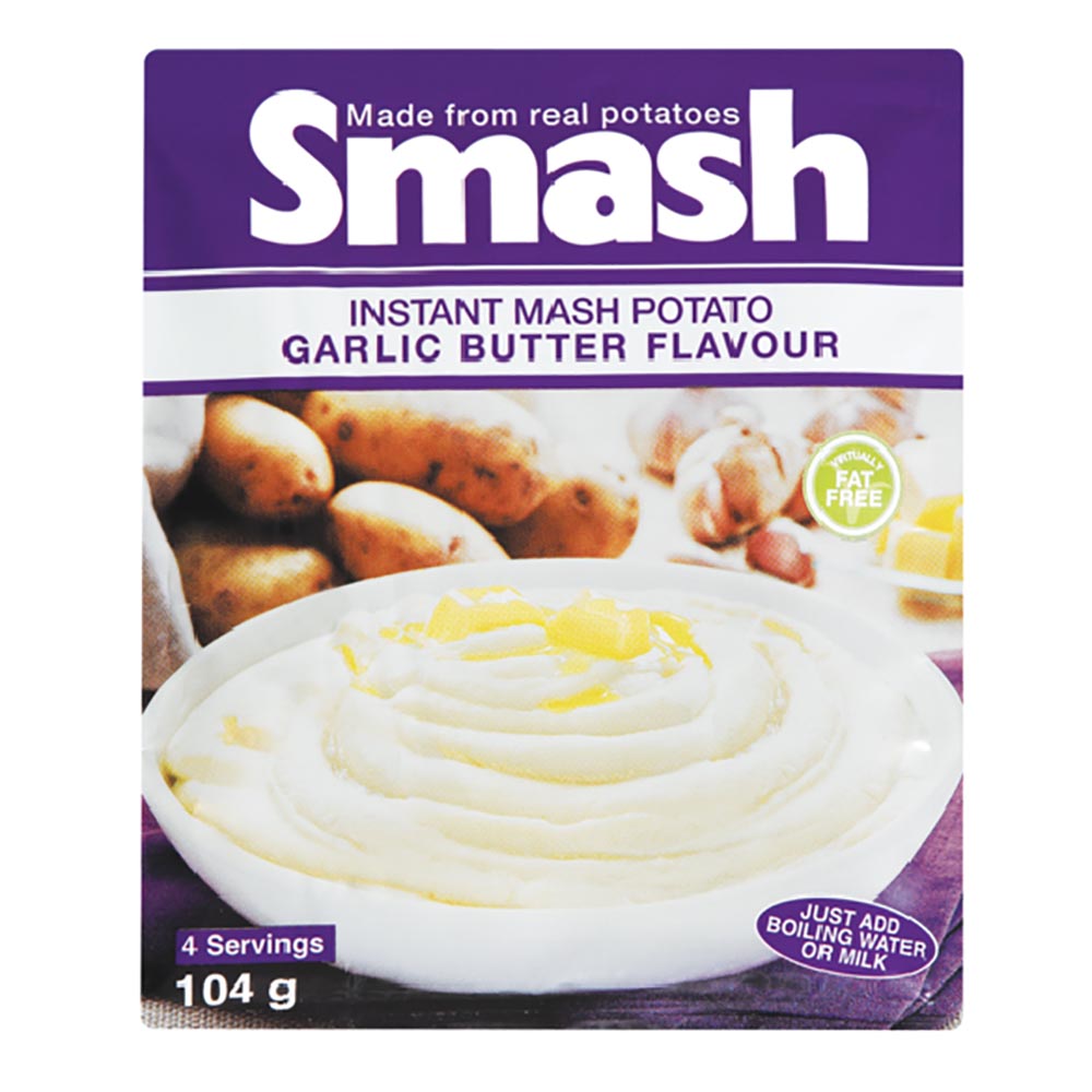 Smash Instant Potato Garlic & Butter 104g